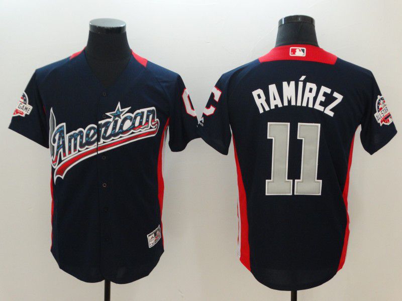 Men Cleveland Indians #11 Ramirez Blue All star MLB Jerseys->colorado rockies->MLB Jersey